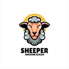 sheep mascot illustration logo design