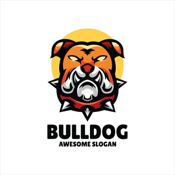 bull dog mascot illustration logo design