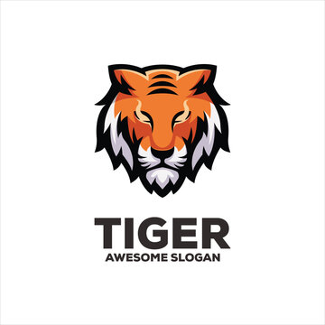 Tiger mascot illustration logo design