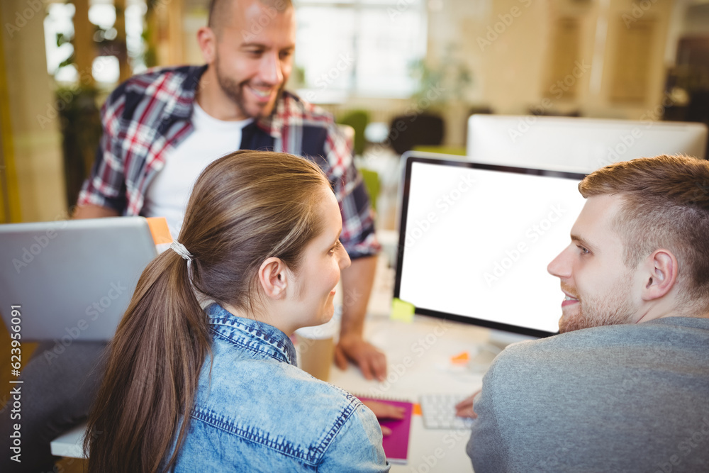 Poster digital png photo of caucasian friends using tablet with copy space on transparent background