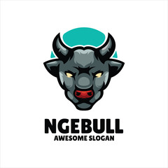 bull mascot illustration logo design