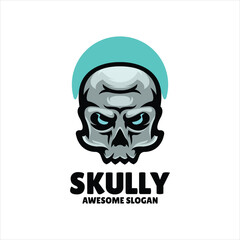 skull mascot illustration logo design