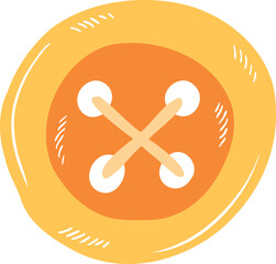 Digital png illustration of orange button on transparent background
