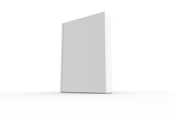 Digital png illustration of white closed book with copy space on transparent background