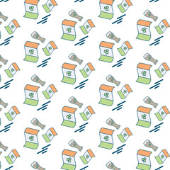 Digital png illustration of ireland flags with clover and beer on transparent background