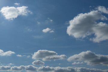 Naklejka na ściany i meble Digital png illustration of blue sky and clouds on transparent background