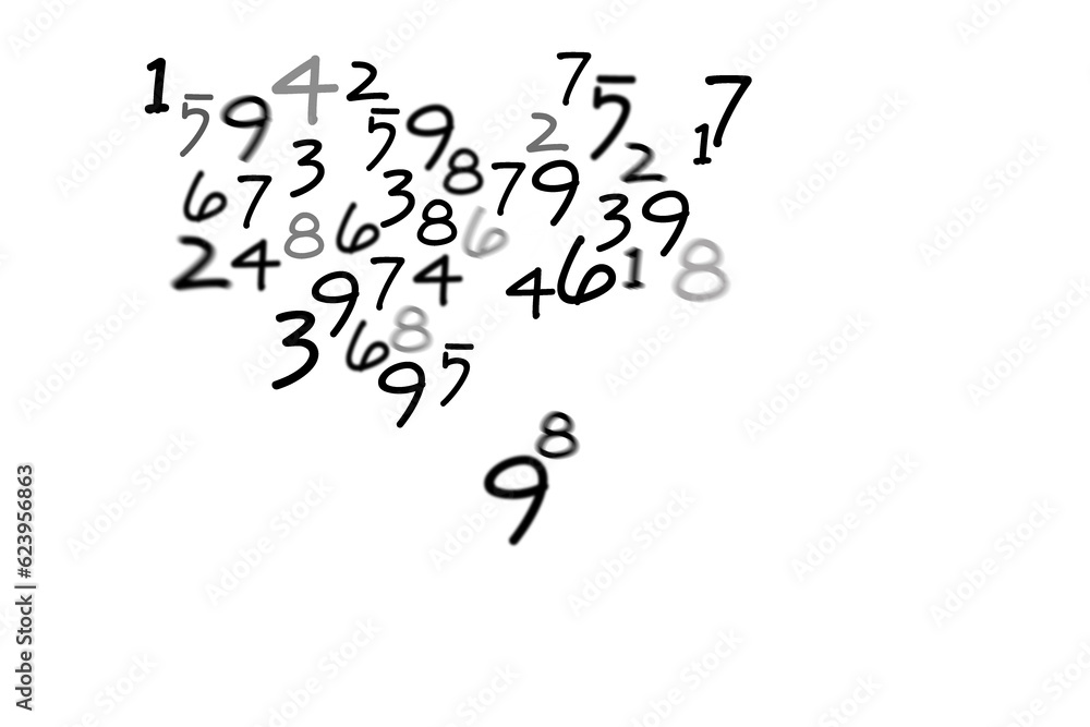 Poster digital png illustration of numbers on transparent background