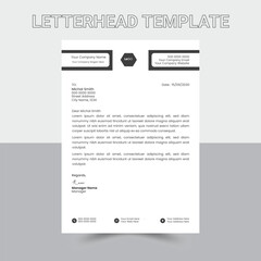 Minimal Corporate Letterhead template design with geometric shapes. Vector graphic design.