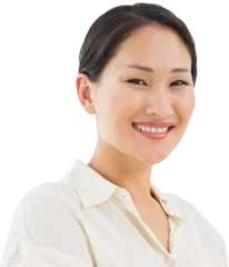 Foto auf Acrylglas Asiatische Orte Digital png photo of asian businesswoman smiling on transparent background