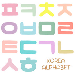 Korea alphabet pastel minimal set