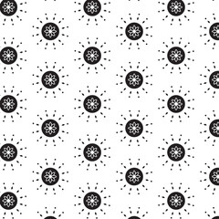 Digital png illustration of pattern with spots and flowers on transparent background