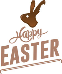 Digital png illustration of happy easter text on transparent background