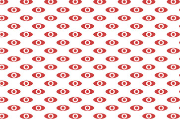 Digital png illustration of pattern of red eyes on transparent background