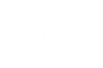 Digital png illustration of freedom text on transparent background