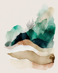 Underwater watercolor, earth tones