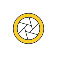 Camera Shutter icon design with white background stock illustration