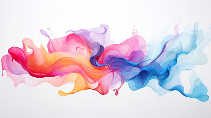 abstract colorful watercolor painting on white background for graphic design element decoration. generative AI
