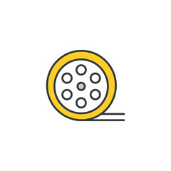 Film Reel icon design with white background stock illustration