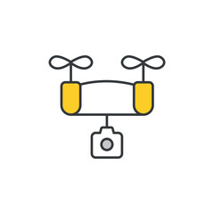 Drone Camera icon design with white background stock illustration