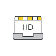 HD Movie icon design with white background stock illustration