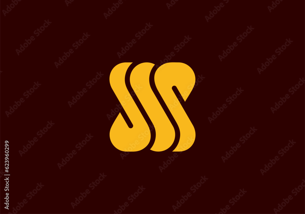 Poster stylish logo elegantly intertwining three s letters, creating a visually captivating and sophisticat