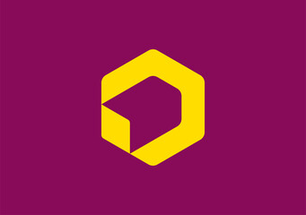 Minimalist hexagon unveils an arrow, its simplicity exquisitely arranged within the captivating void of negative space