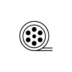 Film Reel icon design with white background stock illustration