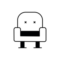 Theater Sofa icon design with white background stock illustration