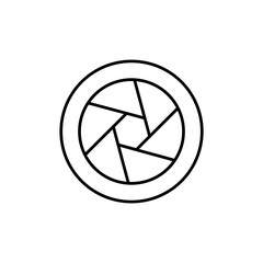 Camera Shutter icon design with white background stock illustration