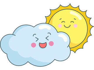 Cloud And Sun Cute Characters