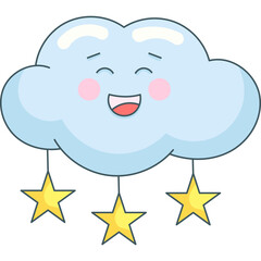 Cloud And Stars Cute Character