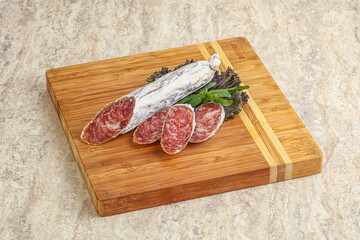 Spanish pork fuet dry sausage