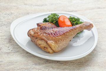 Roasted duck leg with orange sauce