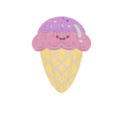 Cute doodle food drawn with oil brushes, the colors are beautiful, bright and simple.