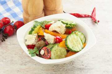 Greek salad with feta cheese