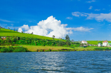 landscape with Gregory Lake in the Nuwara Eliya - Sri Lanka