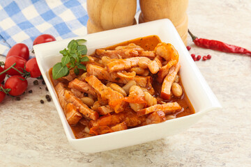 Roasted pork with white beans