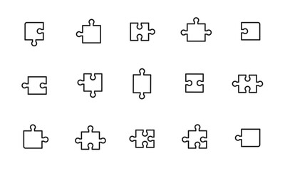 パズルのアイコンセット/ゲーム/アイデア/謎/イラスト/ベクター