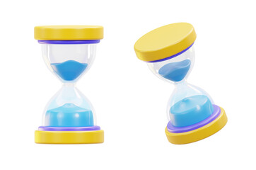 3d hourglass icon with transparent glass