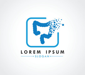 Gastrointestinal logo design dispersing concept. Vector Illustrator.