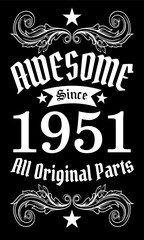 Awesome since 1951, All Original Parts vector art