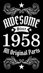 Awesome since 1958, All Original Parts vector art