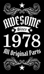 Awesome since 1978, All Original Parts vector art