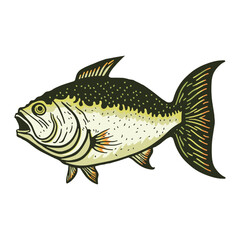 Simple Bass fish vector illustration