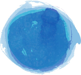 Blue circular watercolor ink elements
