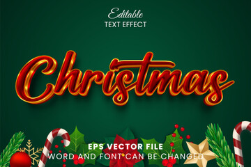 Christmas editable vector text effect