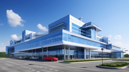 Fototapeta na wymiar Hospital Building Exterior, Generative AI