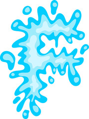 Water Splash Letter F