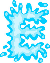 Water Splash Letter E