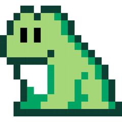 Frog cartoon icon in pixel style.